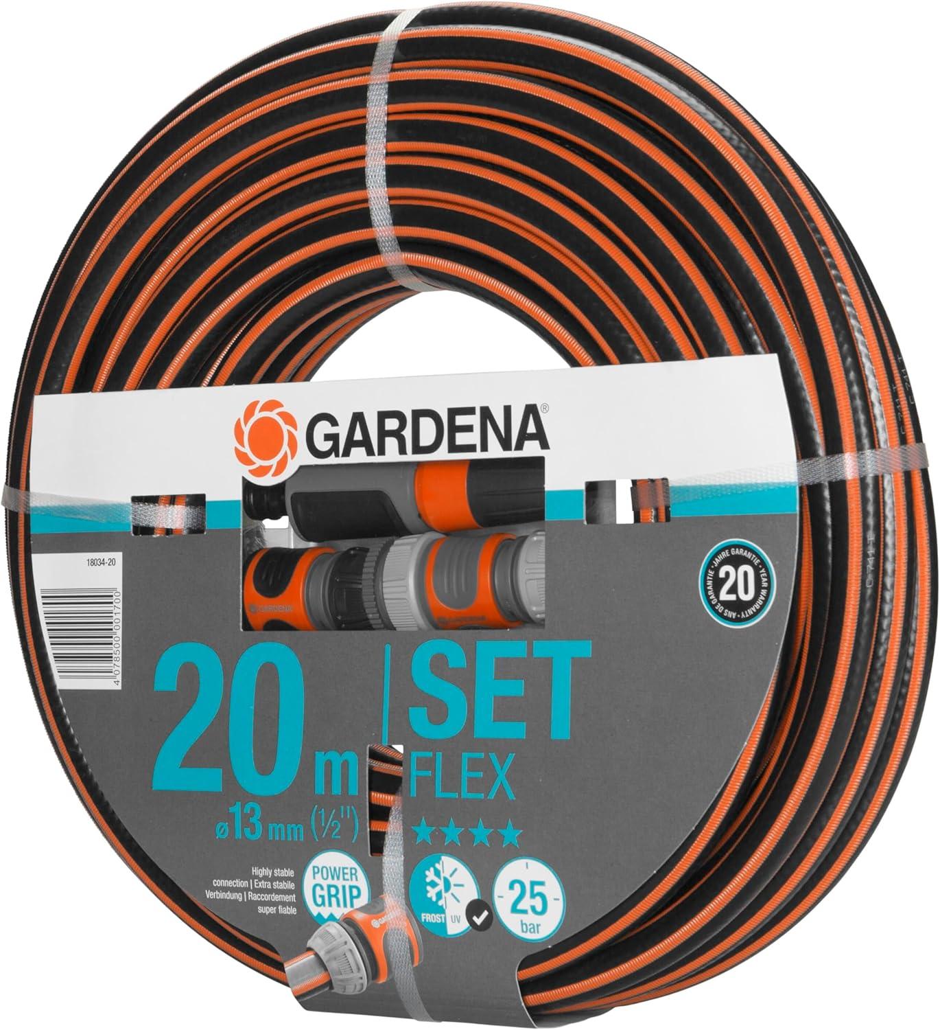 imageGardena Tuyau de Comfort FLEX 13 mm 12 Pouce 15 m Tuyau de jardin flexible et dimensionnellement avec profil de poigne de puissance imprim 25 bar sans pices systme 180312020 m 12 avec connexion