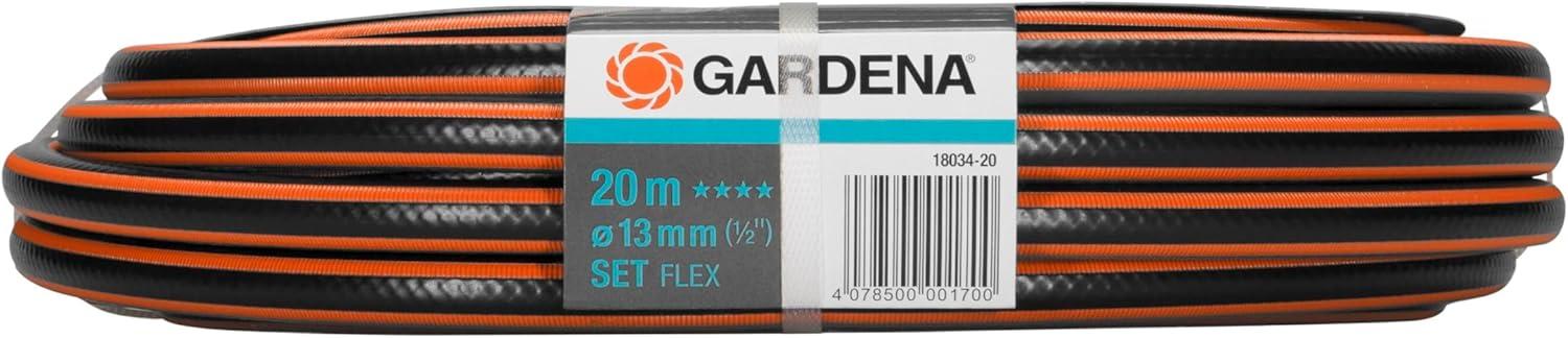 imageGardena Tuyau de Comfort FLEX 13 mm 12 Pouce 15 m Tuyau de jardin flexible et dimensionnellement avec profil de poigne de puissance imprim 25 bar sans pices systme 180312020 m 12 avec connexion