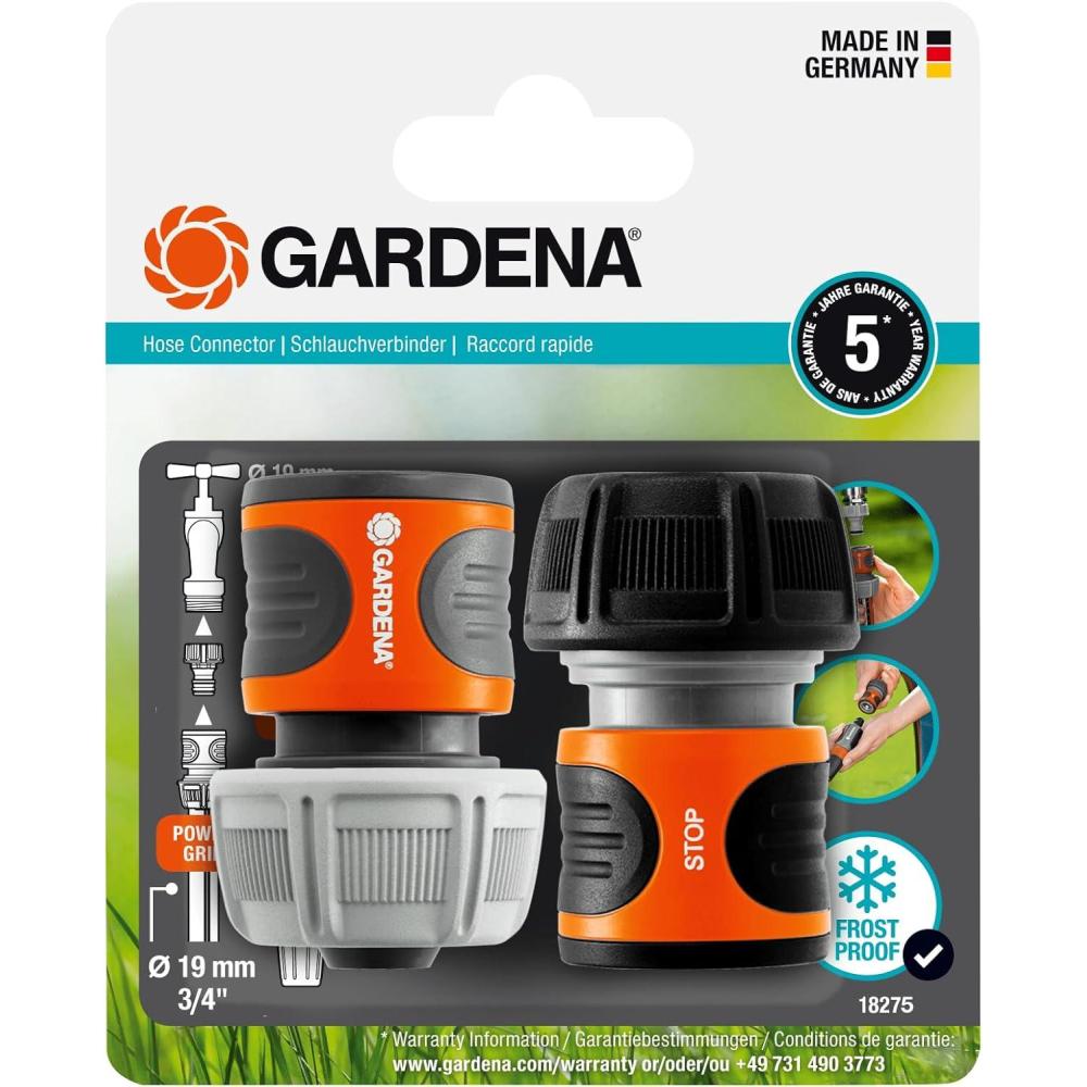 imageGARDENA Jeu de Connecteur de Tuyau 19 mm 34 Pouces 18275201219 mm 34