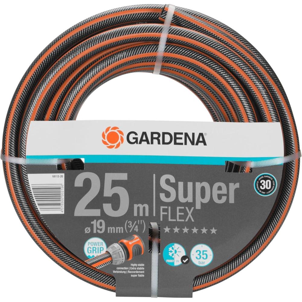 imageGARDENA Tuyau dArrosage Premium Superflex 19 mm 34quot 25 M Tuyau Profil PowerGrip Rsistance lclatement de 35 Bars 181132025 m 34