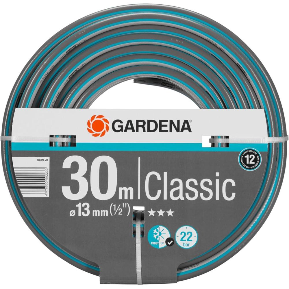 imageGardena Action de tuyau classique 13 mm 12 Pouce 18 m tuyau de jardin universel en tissu cross robuste impression de 22 bars rsistant aux UV sans pices systme 180012030 m 12