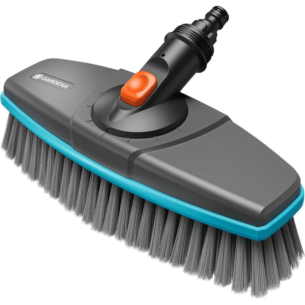 imageGardena Cleansystem Brosse Manche Souple Brosse pour Nettoyer Les Surfaces dlicates Poils Doux pivotante raccorder au Manche Cleansystem idale pour Les Grandes Surfaces 1881020Simple