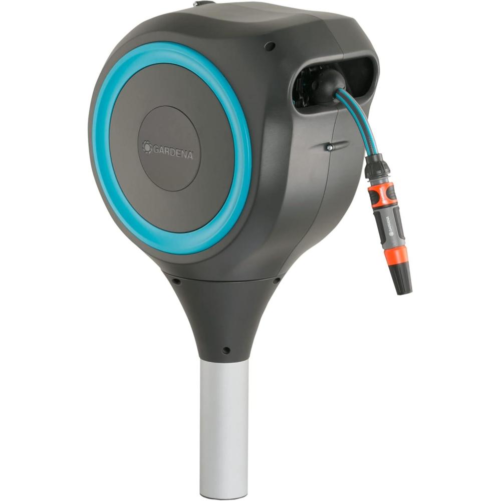 imageGardena Coffre de tuyau de jardin RollUp S turquoise 15 m Coffre tuyau pivotant guide tuyau intgr avec tuyau de qualit Gardena de 15 m piquet de terre et aide au montage 1860420Turquoise