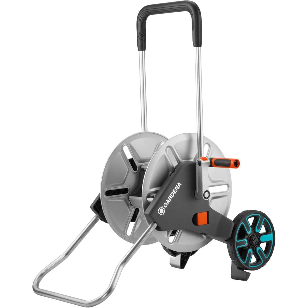 imageGardena Dvidoir mtallique sur roues AquaRoll M Argent Orange Noir CleverRoll M mtalCleverRoll M mtal