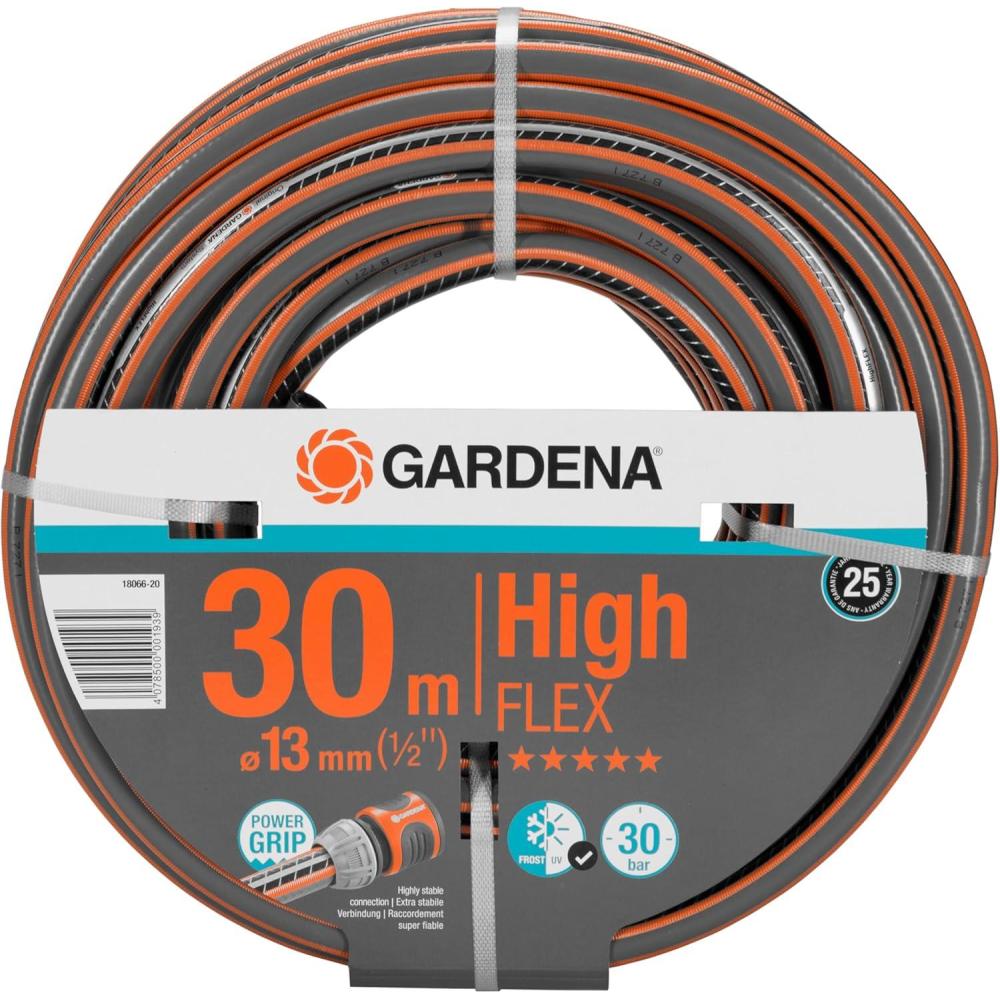 imageGardena Tuyau Highflex Comfort 13 mm 12 Pouce 30 m Tuyau de jardin avec profil de puissance pression de 30 bars stable dimensionnellement rsistant aux UV 180662030 m 12