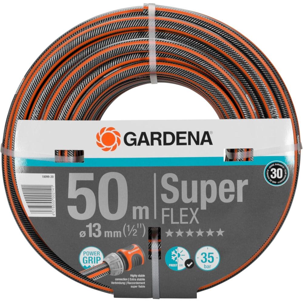 imageGardena Tuyau Highflex Comfort 13 mm 12 Pouce 30 m Tuyau de jardin avec profil de puissance pression de 30 bars stable dimensionnellement rsistant aux UV 180662050 m 12