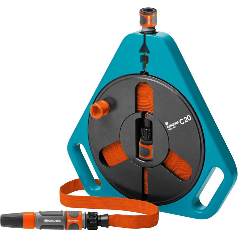 imageGardena Tuyau plat rollfix Classic 20 en botierenrouleur botierenrouleur compact avec tuyau 12 mm dans le botier dispositif de scurit automatique lance et raccords inclus 7572020m