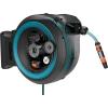 Gardena Dévidoir mural PowerRoll XL Ready-to-use-Set: Dévidoir automatique avec 35 m de tuyau d&rsquo;arrosage, guide-tuyau et technologie RollControll, kit complet avec batterie (18642-20)(Bleu Turquoise)
