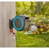 Gardena Dévidoir mural PowerRoll XL Ready-to-use-Set: Dévidoir automatique avec 35 m de tuyau d&rsquo;arrosage, guide-tuyau et technologie RollControll, kit complet avec batterie (18642-20)(Bleu Turquoise)