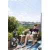 Gardena Dévidoir portable pour balcons et terrasses 10 m : dévidoir avec tuyau de 10 m, manivelle et poignée rétractables, rangement peu encombrant, pour terrasse et jardin (18400-20)(10m)
