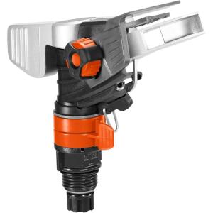 Arroseur-canon sur pic métallique Premium de Gardena : arroseur Premium pour l&rsquo;arrosage de surfaces jusqu&rsquo;à 490 m², réglage en continu de la portée jusqu&rsquo;à 12,5 m (8136-20)(Tête)