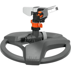 Arroseur-canon sur pic métallique Premium de Gardena : arroseur Premium pour l&rsquo;arrosage de surfaces jusqu&rsquo;à 490 m², réglage en continu de la portée jusqu&rsquo;à 12,5 m (8136-20)(Traîneau)