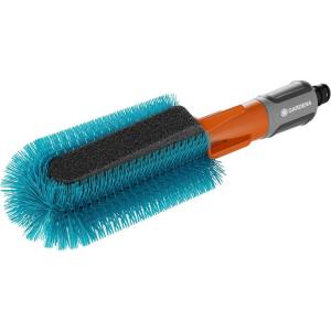 Gardena Cleansystem Brosse de lavage pour vélo: brosse de lavage pour nettoyer les vélos, les remorques ou les poussettes, éponge remplaçable incluse, avec débit réglable 18848-20)
