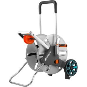 Gardena Dévidoir métallique sur roues AquaRoll M, Argent, Orange, Noir, CleverRoll M métal(CleverRoll L Easy métal)