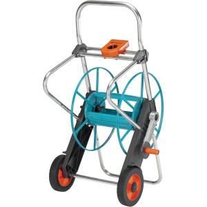 Gardena Dévidoir métallique sur roues AquaRoll M, Argent, Orange, Noir, CleverRoll M métal(Métal sur Roues 100)
