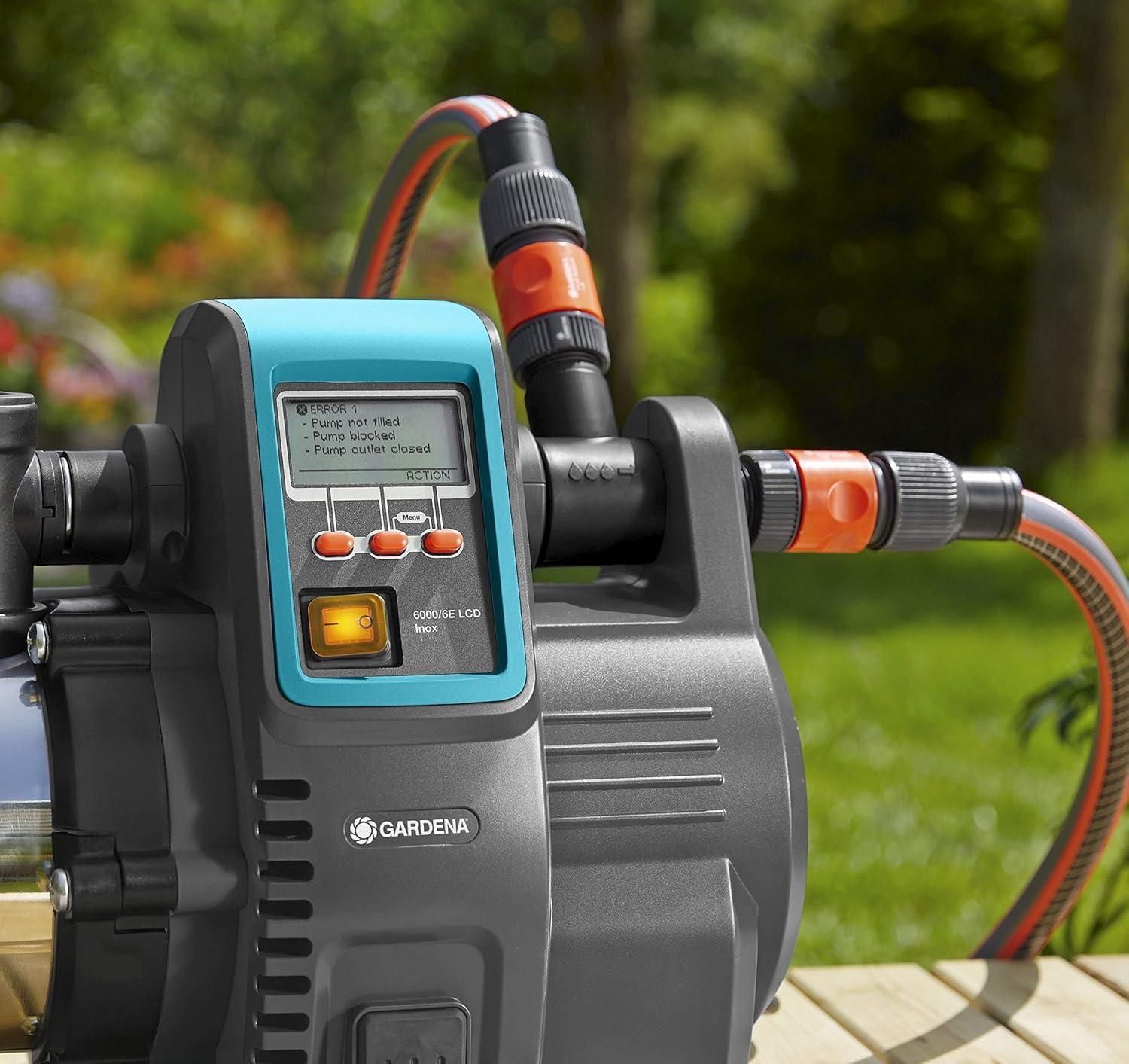 imageGARDENA Kit Smart Pressure Pump Pompe darrosage de surface 50005 Commande Par AppTablette avec Passerelle Smart Gateway Dbit 5 000 LH Protection Contre le Fonctionnement Sec 1910620jusqu 6000 lh