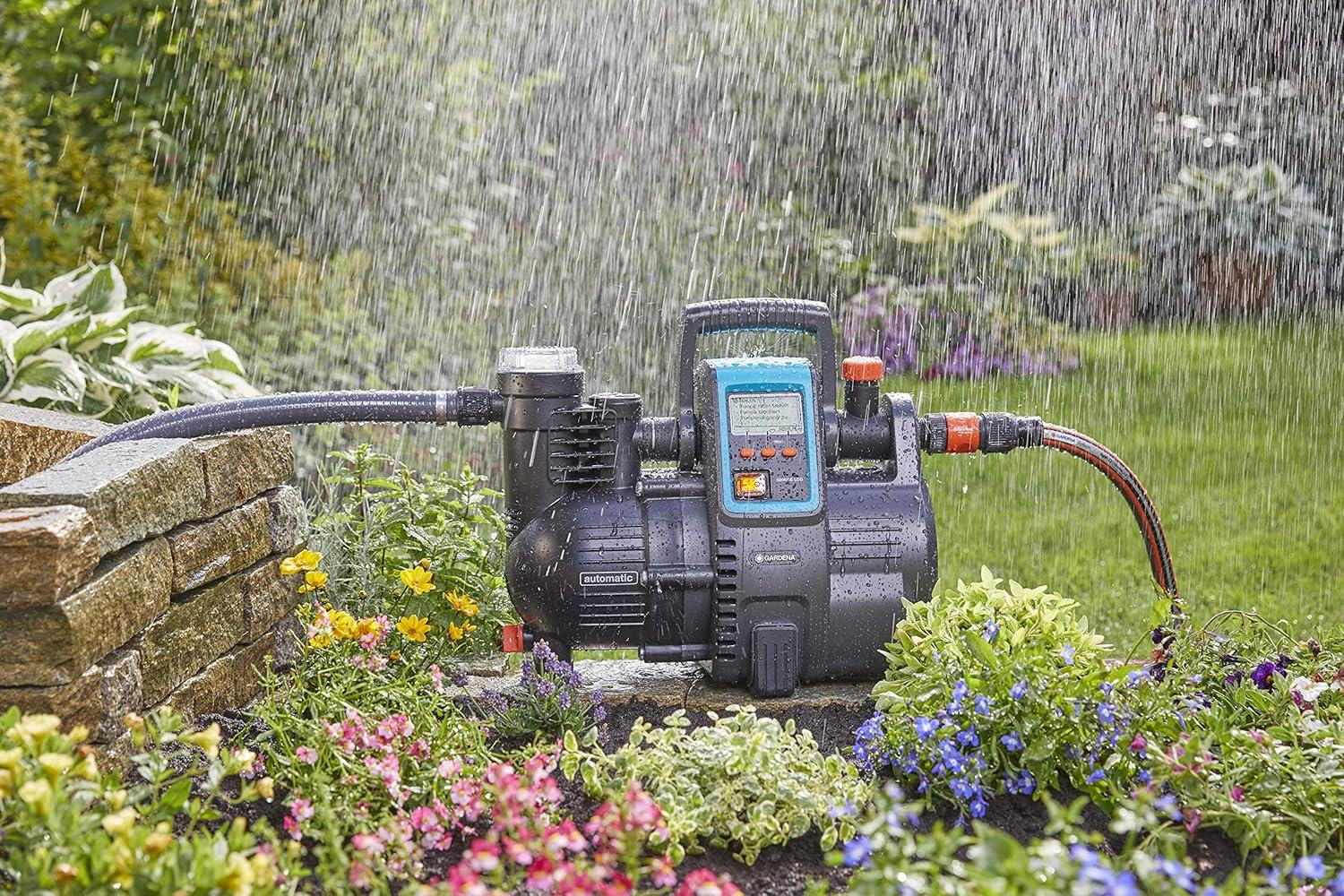 imageGARDENA Kit Smart Pressure Pump Pompe darrosage de surface 50005 Commande Par AppTablette avec Passerelle Smart Gateway Dbit 5 000 LH Protection Contre le Fonctionnement Sec 1910620jusqu 5000 lh