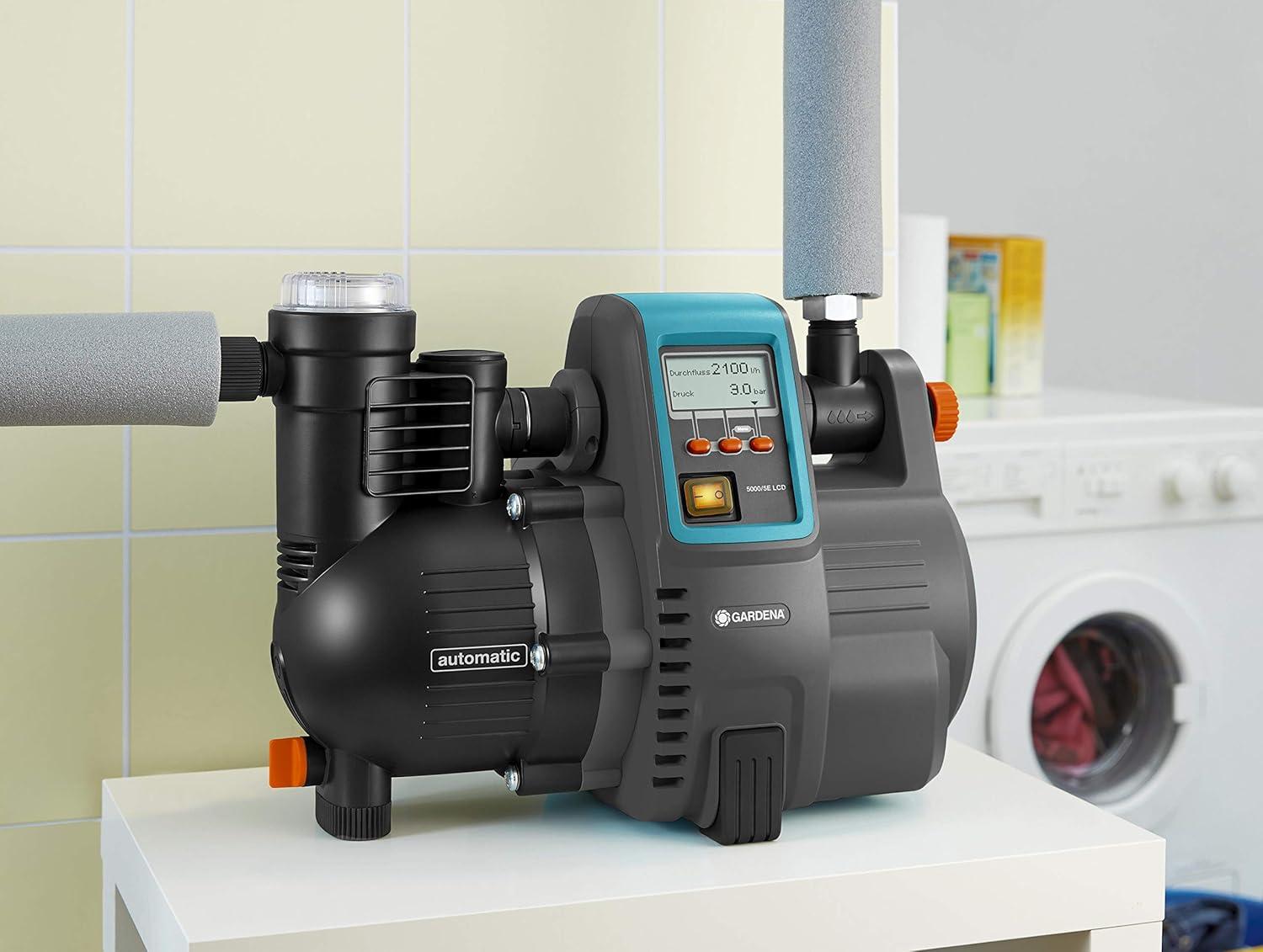 imageGARDENA Kit Smart Pressure Pump Pompe darrosage de surface 50005 Commande Par AppTablette avec Passerelle Smart Gateway Dbit 5 000 LH Protection Contre le Fonctionnement Sec 1910620jusqu 5000 lh
