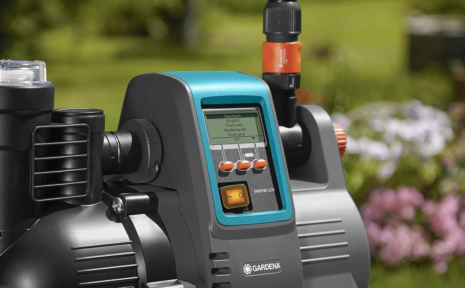imageGARDENA Kit Smart Pressure Pump Pompe darrosage de surface 50005 Commande Par AppTablette avec Passerelle Smart Gateway Dbit 5 000 LH Protection Contre le Fonctionnement Sec 1910620jusqu 5000 lh