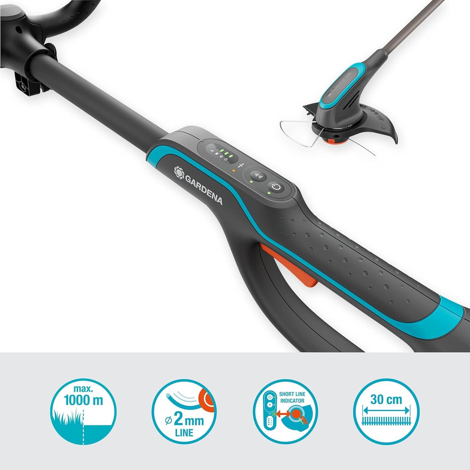 imageGARDENA PowerTrim 30 18 V Set 40 Ah Tondeuse Gazon puissante avec Batterie 18 V P4A