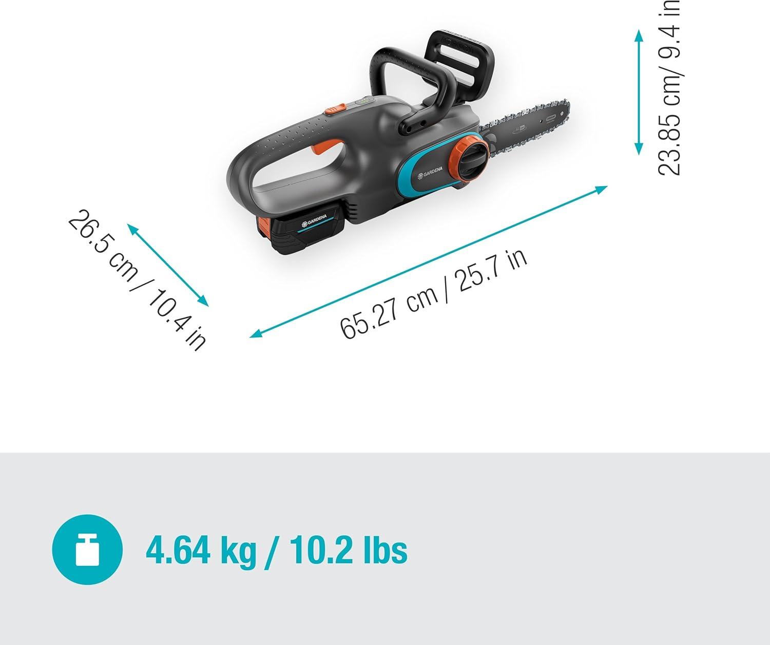 imageGARDENA Trononneuse PowerSaw 25018 V prte lemploi alimente par batterie avec batterie P4A de 18 V