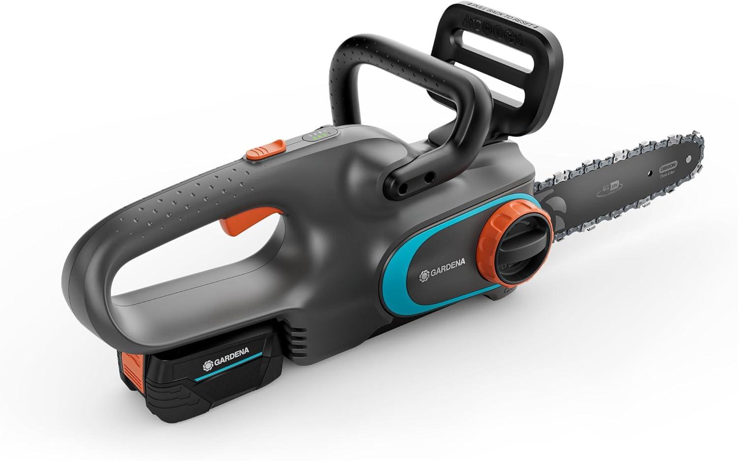 imageGARDENA Trononneuse PowerSaw 25018 V prte lemploi alimente par batterie avec batterie P4A de 18 V