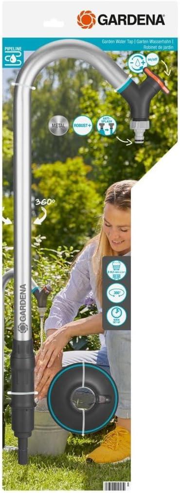 imageGardena Arrosage enterr Pipeline Robinet de jardin Robinet pivotant nez de robinet anticlaboussure vanne de rgulation et darrt montage sans outil 0825220Robinet de jardin Pipeline