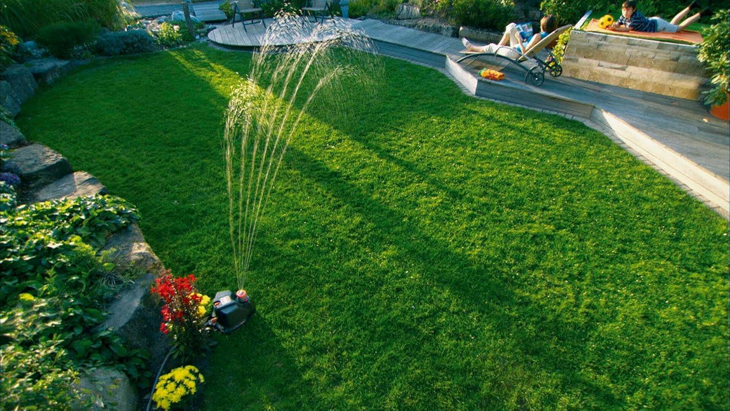 imageGardena Arroseur de surface AquaContour Comfort arroseur de surface pour larrosage personnalis de presque tous les contours du jardin programmation facile porte de 25 105 m 813320Arroseur multisurfaces AquaContour automatique
