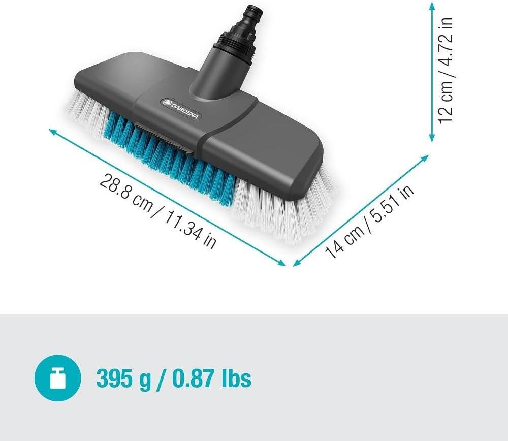 imageGardena Cleansystem Brosse Manche Dure Brosse pour Le Nettoyage intensif des Surfaces Peu sensibles Poils de diffrentes Longueurs raccord au Manche Cleansystem Grandes Surfaces 1881620Simple