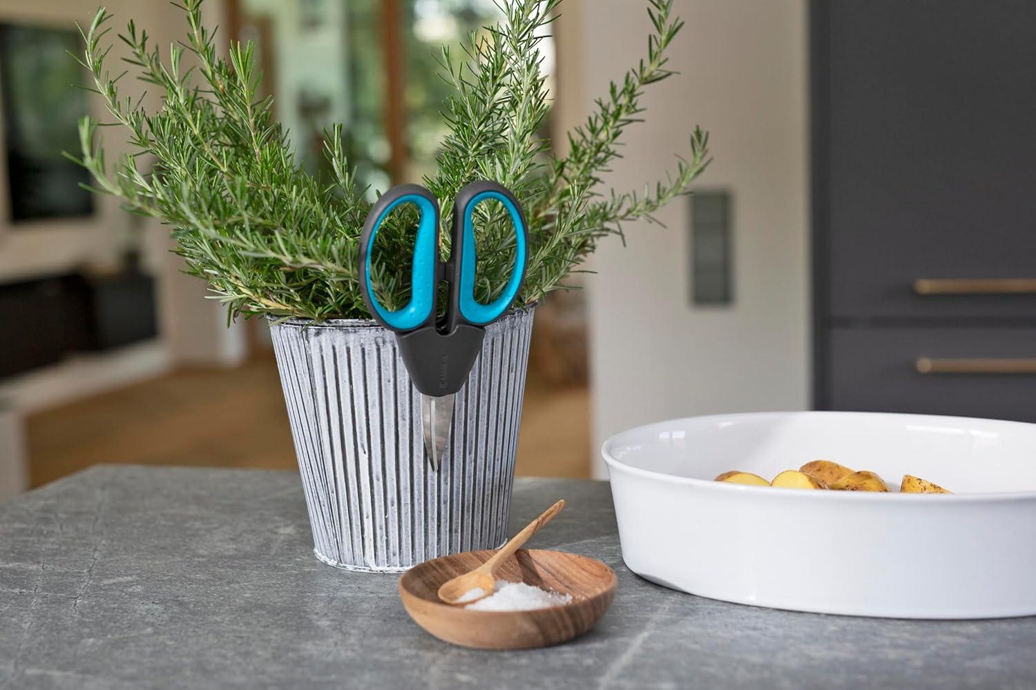 imageGardena HerbCut Ciseaux herbes en acier inoxydable pour couper les herbes ligneuses lame de 52 mm manches en plastique recycl avec fonction dfoliation pour le romarin par exemple 1221420herbes boises
