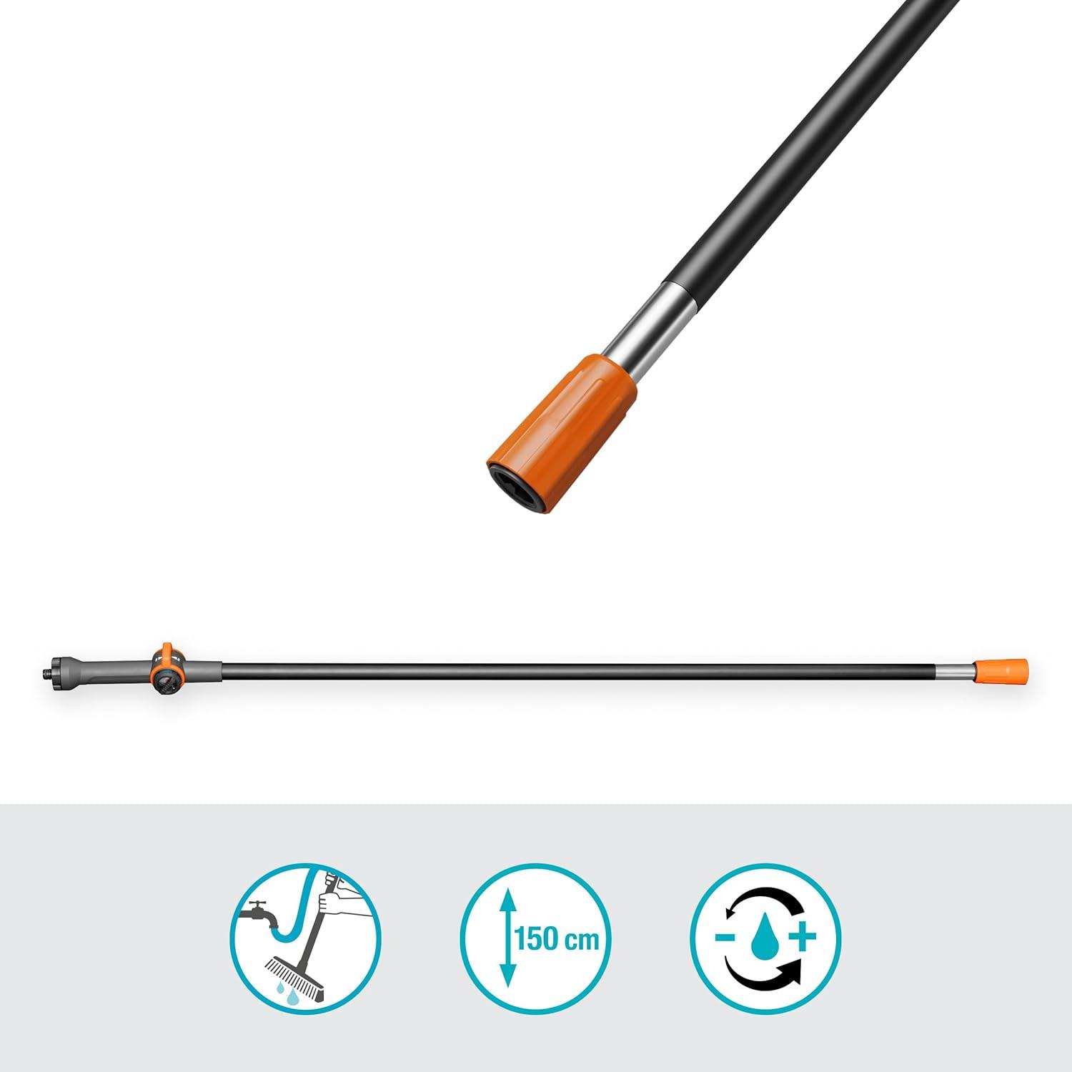 imageGardena Manche Passage dEau Cleansystem M Manche de Nettoyage conducteur deau 150 cm Aluminium rglage continu du dbit pour Grandes Surfaces systme Original Gardena 1880220