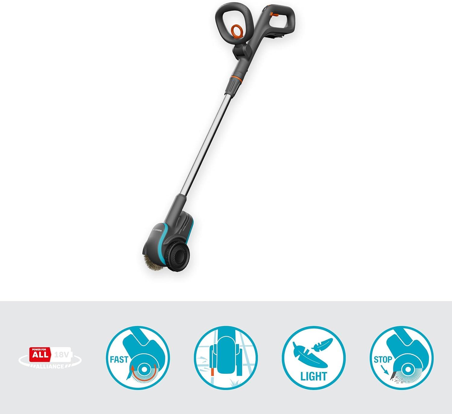 imageGardena Nettoyeur joints sans fil EasyWeed 180018V P4A solo nettoyeur de joints et dsherbeur avec brosse mtallique kit de nettoyage sans batterie sans chargeur 1482055