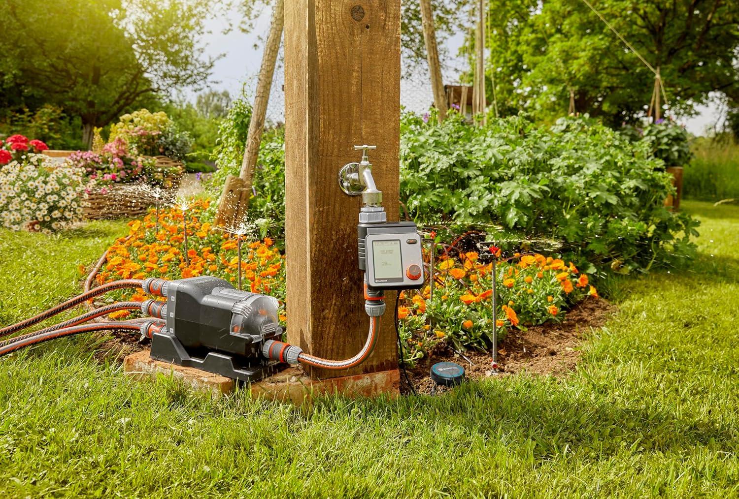 imageGardena Slecteur automatique distributeur 6 voies fonctionnement facile peu encombrant utilisation flexible idal mme pour basse pression deau filetage mle 34 Pouce 119720Distributeur deau automatique 6 voies