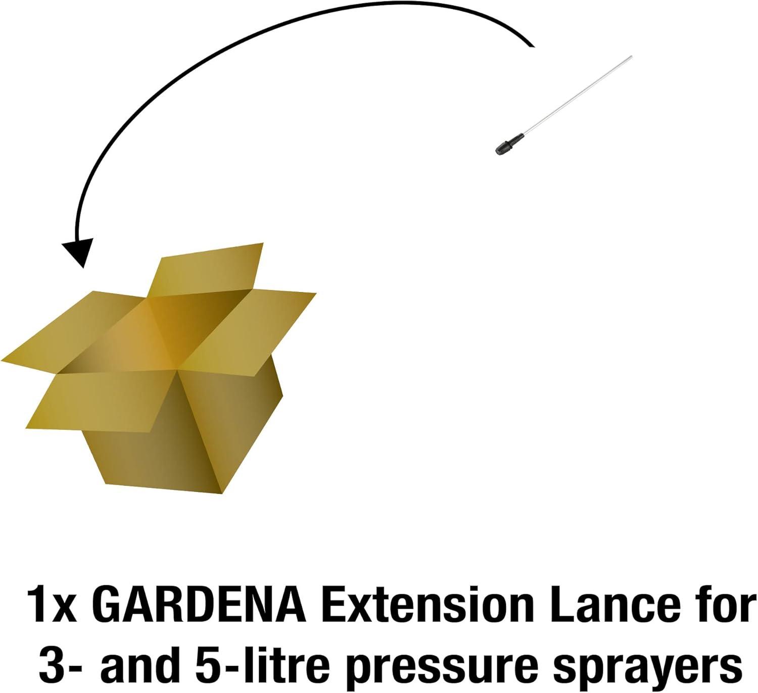 imageGardena Tube de rallonge Rallonge de Lance de pulvrisation pour Les pulvrisateurs Pression de 3 et 5 l 50 cm pulvrisation Pratique des Arbres sans se pencher 1115220Tube de rallonge