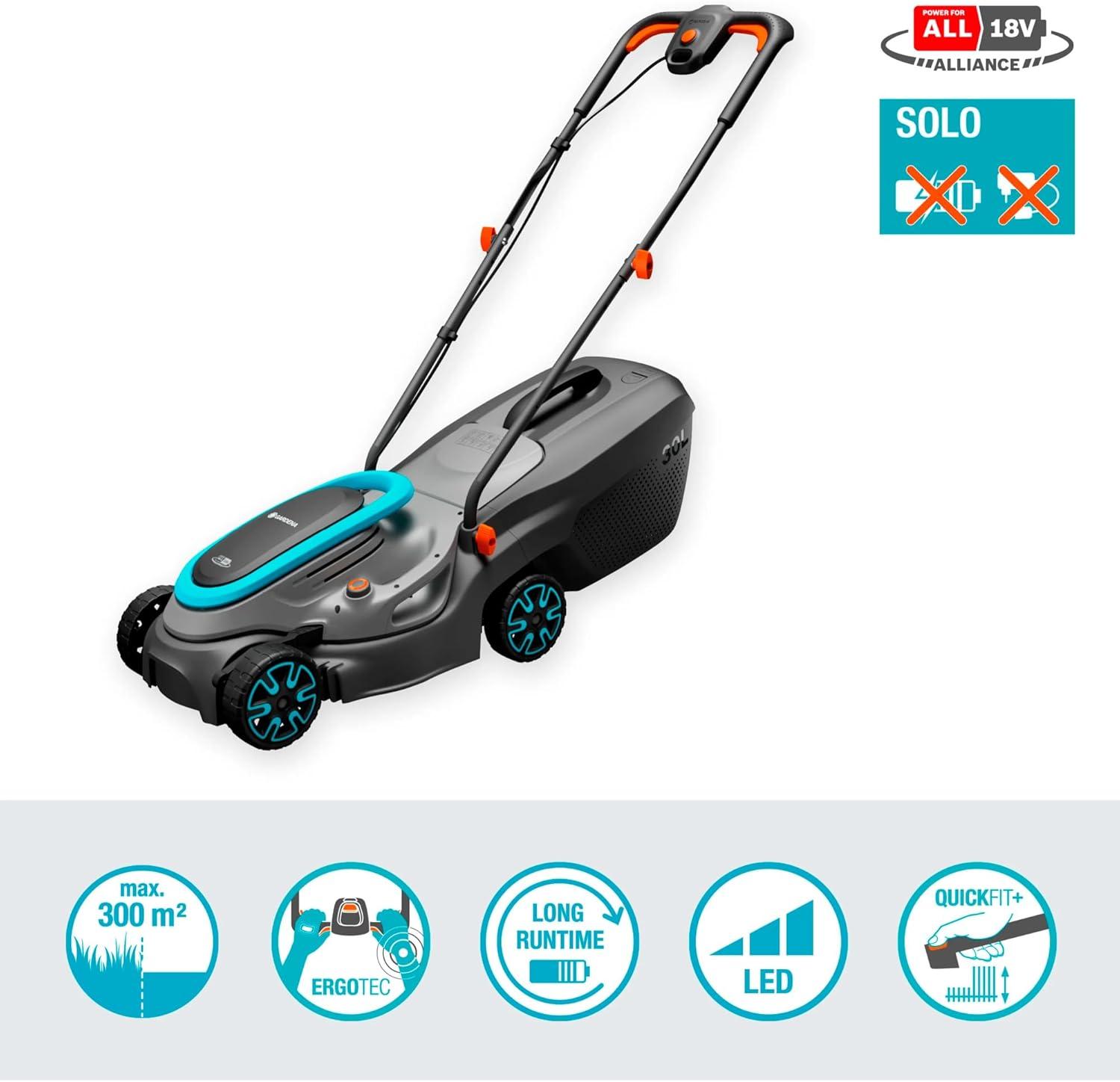 imageGardena set tondeuse gazon sans fil PowerMax 3736V P4A prt lemploi Tondeuse amplt350 m largeur coupe 37 cm volume bac 45 l rg central haut coupe moteur PowerPlus mode co 146382032cm anne du modle 2024
