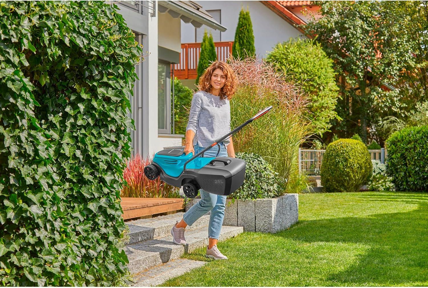 imageGardena set tondeuse gazon sans fil PowerMax 3736V P4A prt lemploi Tondeuse amplt350 m largeur coupe 37 cm volume bac 45 l rg central haut coupe moteur PowerPlus mode co 146382030cm