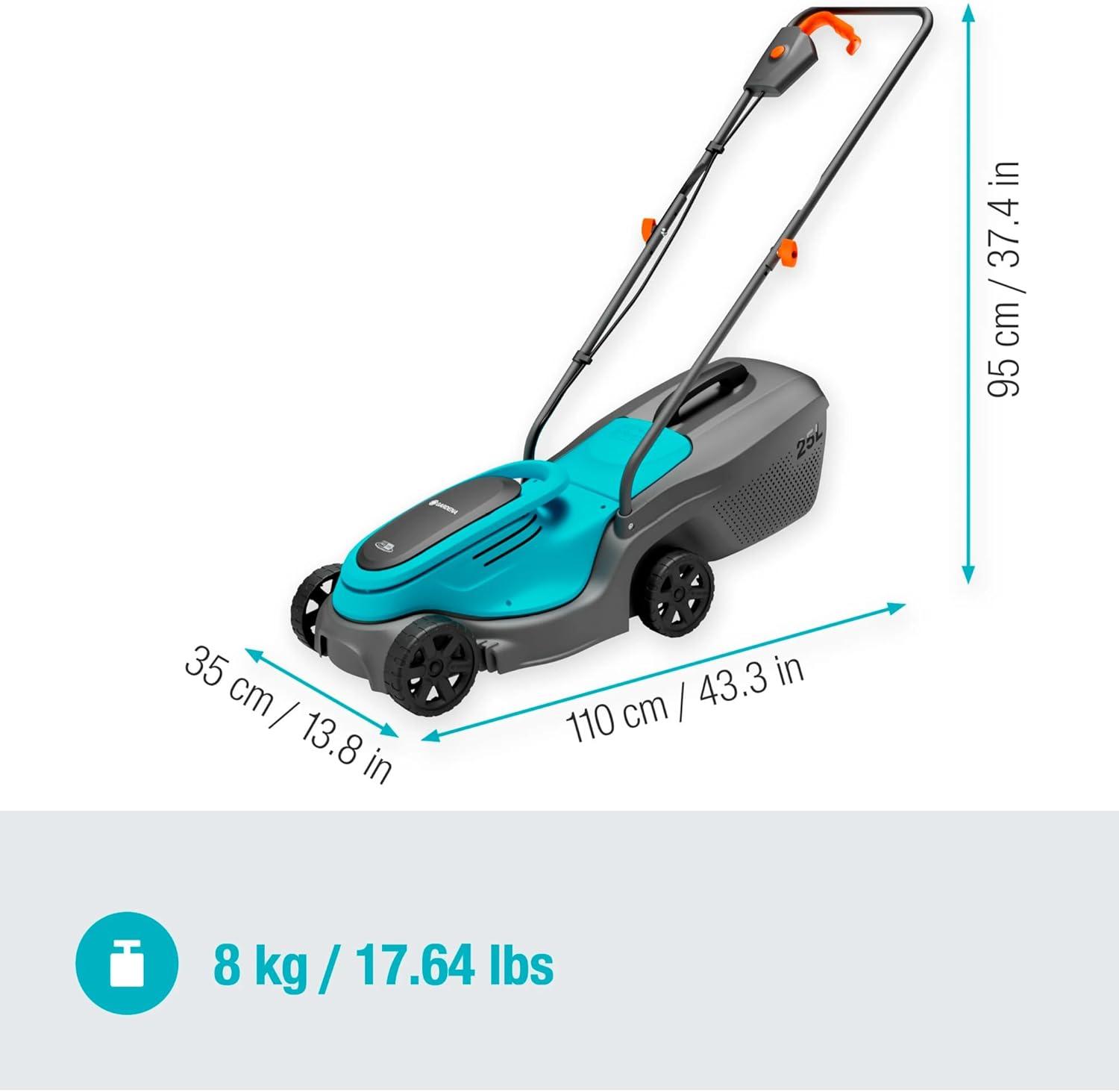 imageGardena set tondeuse gazon sans fil PowerMax 3736V P4A prt lemploi Tondeuse amplt350 m largeur coupe 37 cm volume bac 45 l rg central haut coupe moteur PowerPlus mode co 146382030cm