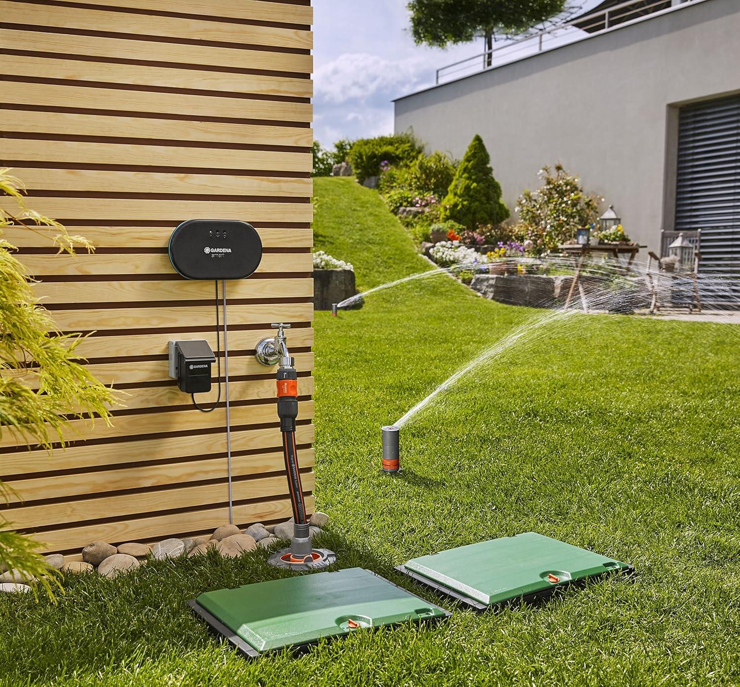 imageGardena smart Water Control Kit de Dmarrage Programmateur dArrosage Connect Contrle par application Connect la mto Arrosage Intelligent et conomique Minuteur darrosage 1910320Kit Irrigiation Control Sensor