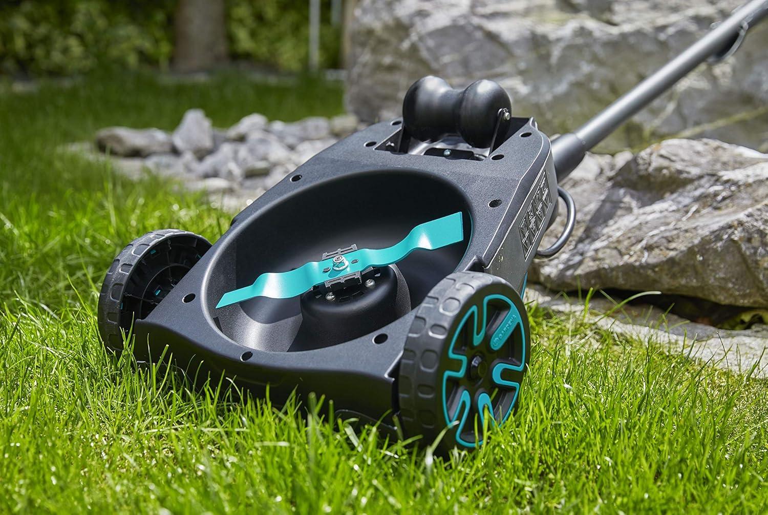 imageLame de rechange Gardena lame pour la tondeuse sans fil HandyMower Li1822 acier tremp revtement par poudre accessoires dorigine Gardena turquoise 410520