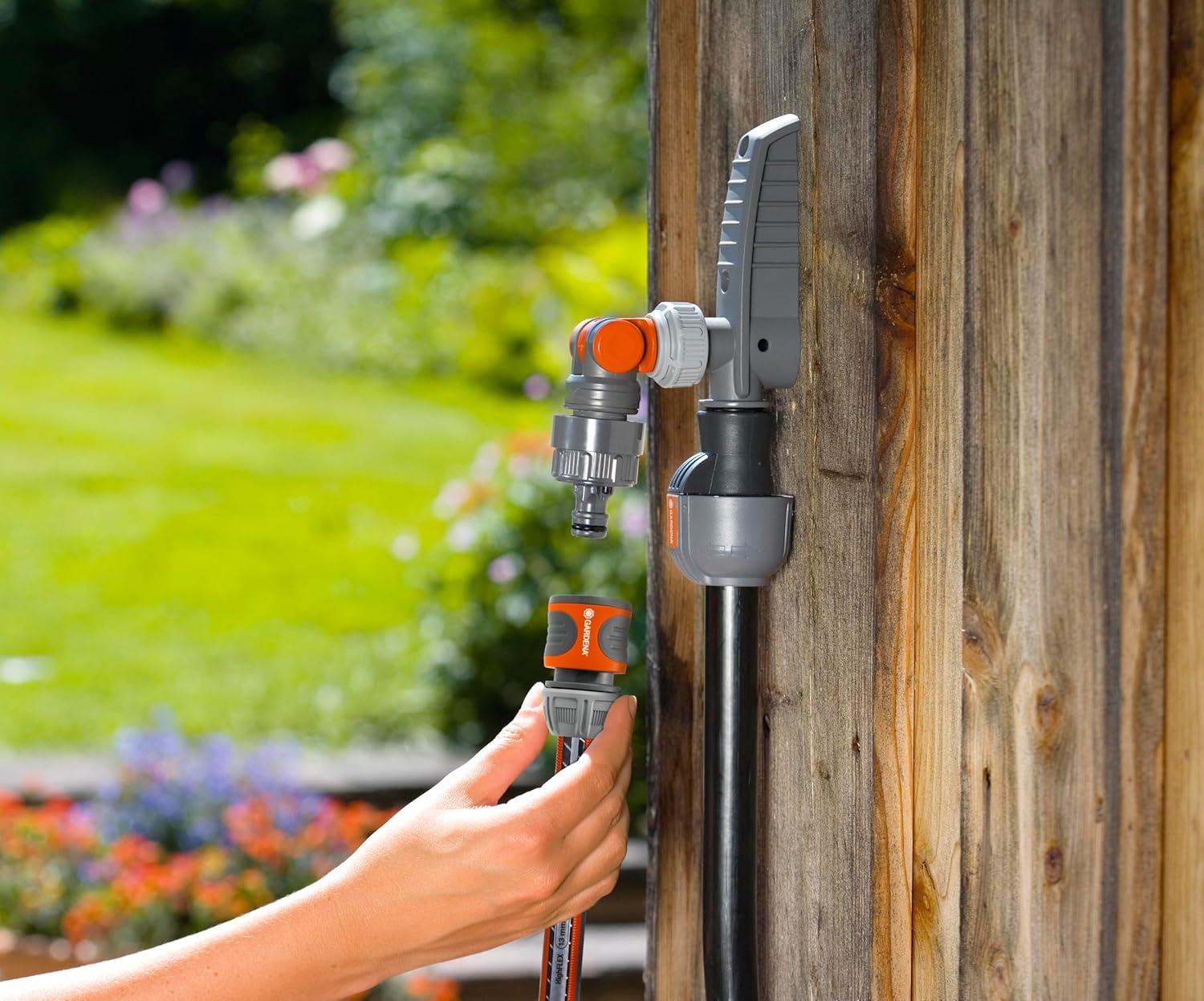 imagePrise deau avec nez de robinet articul de Gardena point de prlvement deau hors sol pour la tuyauterie ou le systme de gicleurs fixation variable aquastop filetage mle 34 Pouce 825420Spike