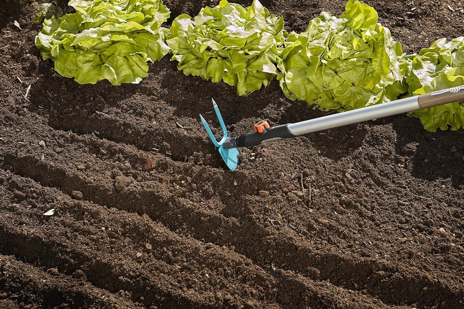 imageSerfouette Combisystem de Gardena houe avec lame droite 2 dents largeur de travail 75 cm en acier de haute qualit revtement Duroplast 3218207 5 cm