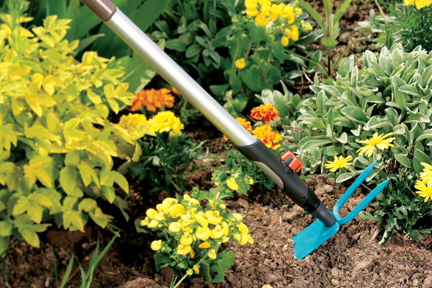 imageSerfouette Combisystem de Gardena houe avec lame droite 2 dents largeur de travail 75 cm en acier de haute qualit revtement Duroplast 3218207 5 cm