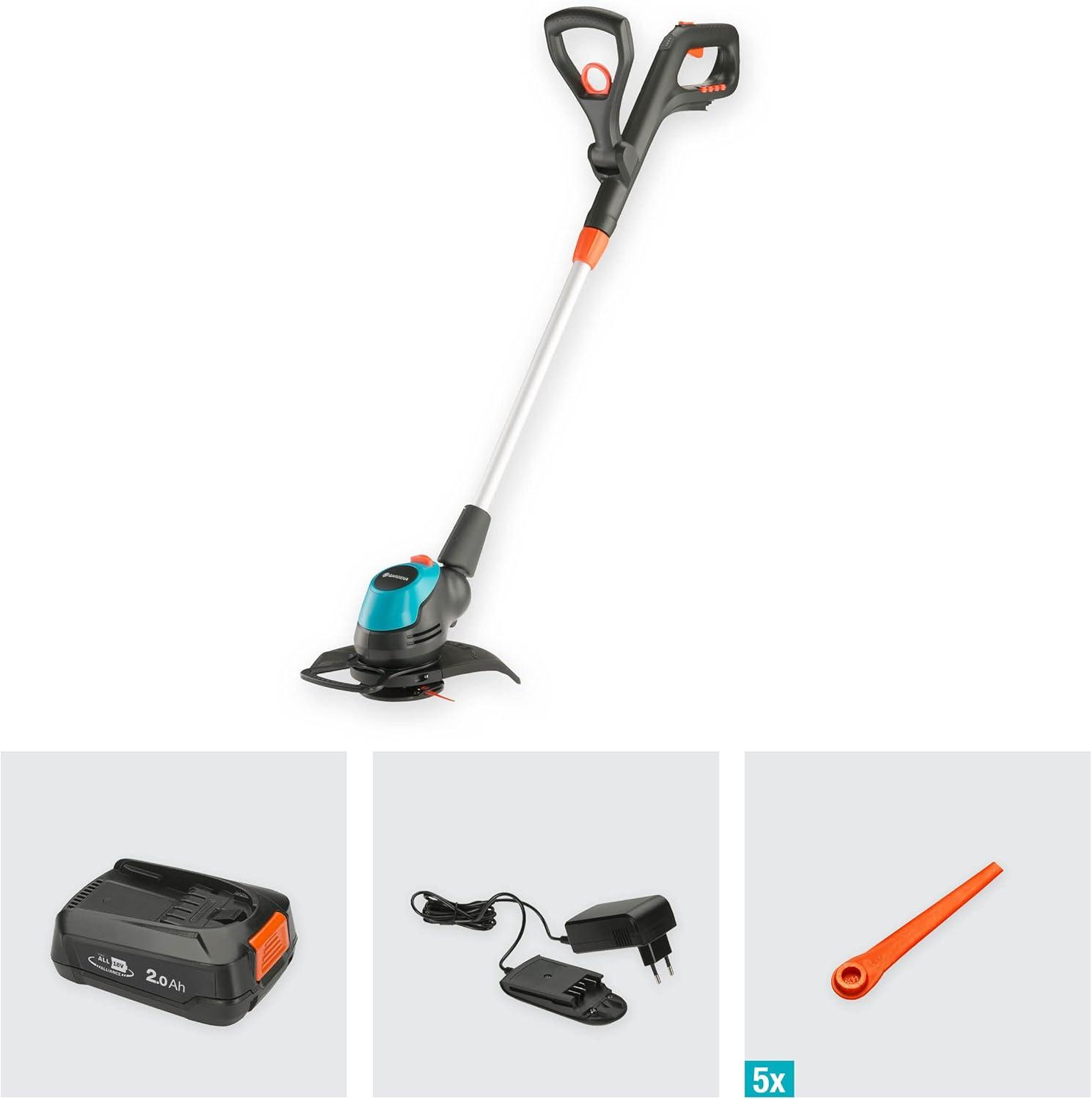 imageSet coupebordureshaie ss fil EasyCut 2318 V P4A Gardenai Dbroussailleuse cercle coupe 230 mm poigne rglable arceau protec plantes rg inc batterie 18 V P4A 1470020avec batterie