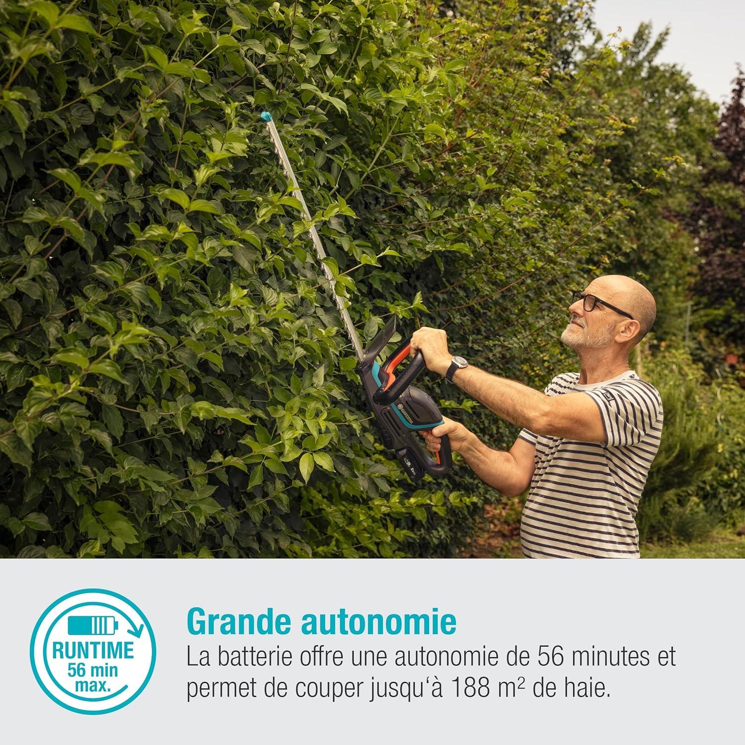 imageTaillehaies sans fil ComfortCut 60 18 V P4A Gardena ss batterie taillehaies avec poigne ergon et bute darrt faible poids pour une meilleure manipulation avec batterie 18 V P4A 1473120avec batterie