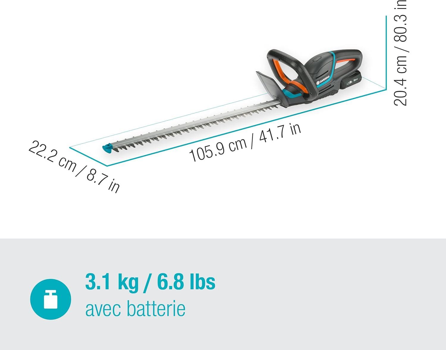imageTaillehaies sans fil ComfortCut 60 18 V P4A Gardena ss batterie taillehaies avec poigne ergon et bute darrt faible poids pour une meilleure manipulation avec batterie 18 V P4A 1473120avec batterie