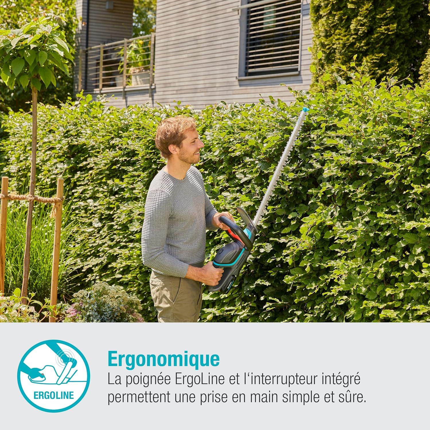 imageTaillehaies sans fil ComfortCut 60 18 V P4A Gardena ss batterie taillehaies avec poigne ergon et bute darrt faible poids pour une meilleure manipulation avec batterie 18 V P4A 1473120sans batterie