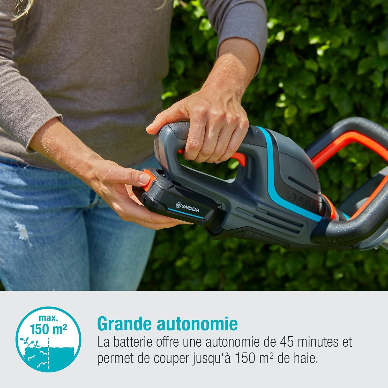 imageTaillehaies sans fil Gardena ComfortCut 5018 VP4A sans batterie Taillehaies avec poigne ergonomique et bute darrt faible poids pour une meilleure manipulation 1473055avec batterie