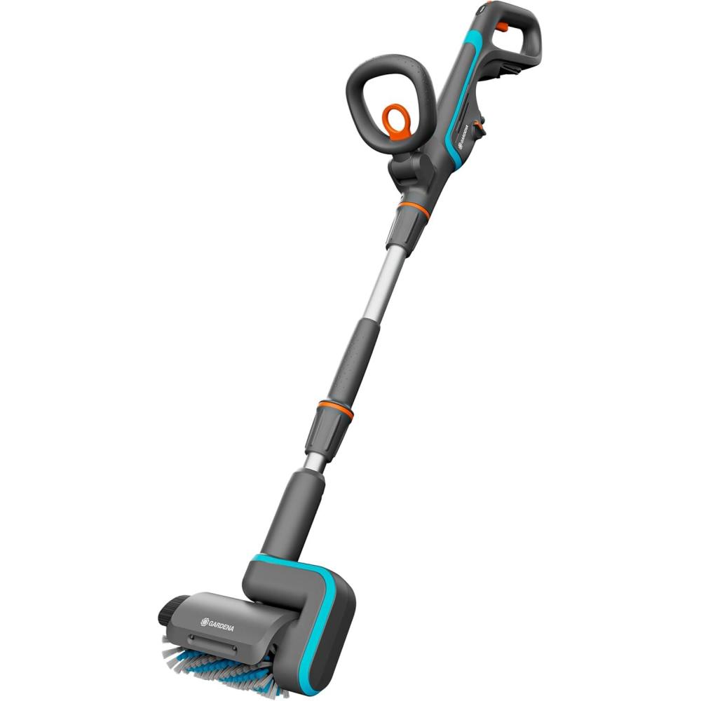imageGardena Nettoyeur de terrasses multifonction sur batterie AquaBrush Patio 0318V P4A solo appareil de nettoyage sur batterie nettoyage humide des sols de terrasses sans batterie 1484155