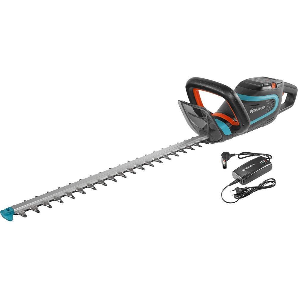 imageGardena TailleHaies EasyCut Li Taillebuissons avec Batterie puissante de 144 V LiION poigne ErgoTec et bute darrt 983620Longueur de lame 60 cm 40V2 6Ah set
