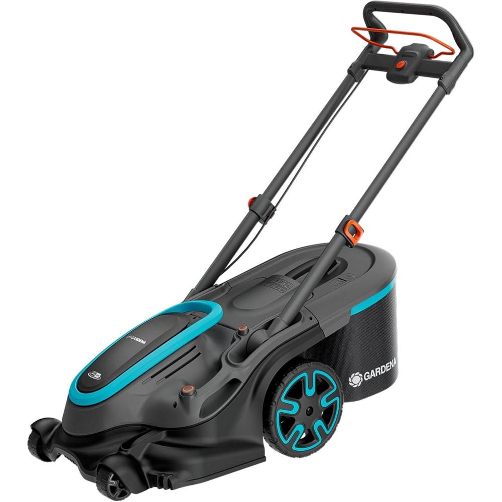 imageGardena Tondeuse Gazon sans Fil PowerMax Duo 4636V Solo Technologie DuoBlade Largeur de Coupe 46 cm Compatible Power for All Design Ergonomique 1464655Lensemble comprend 2 piles de 2 5 Ah